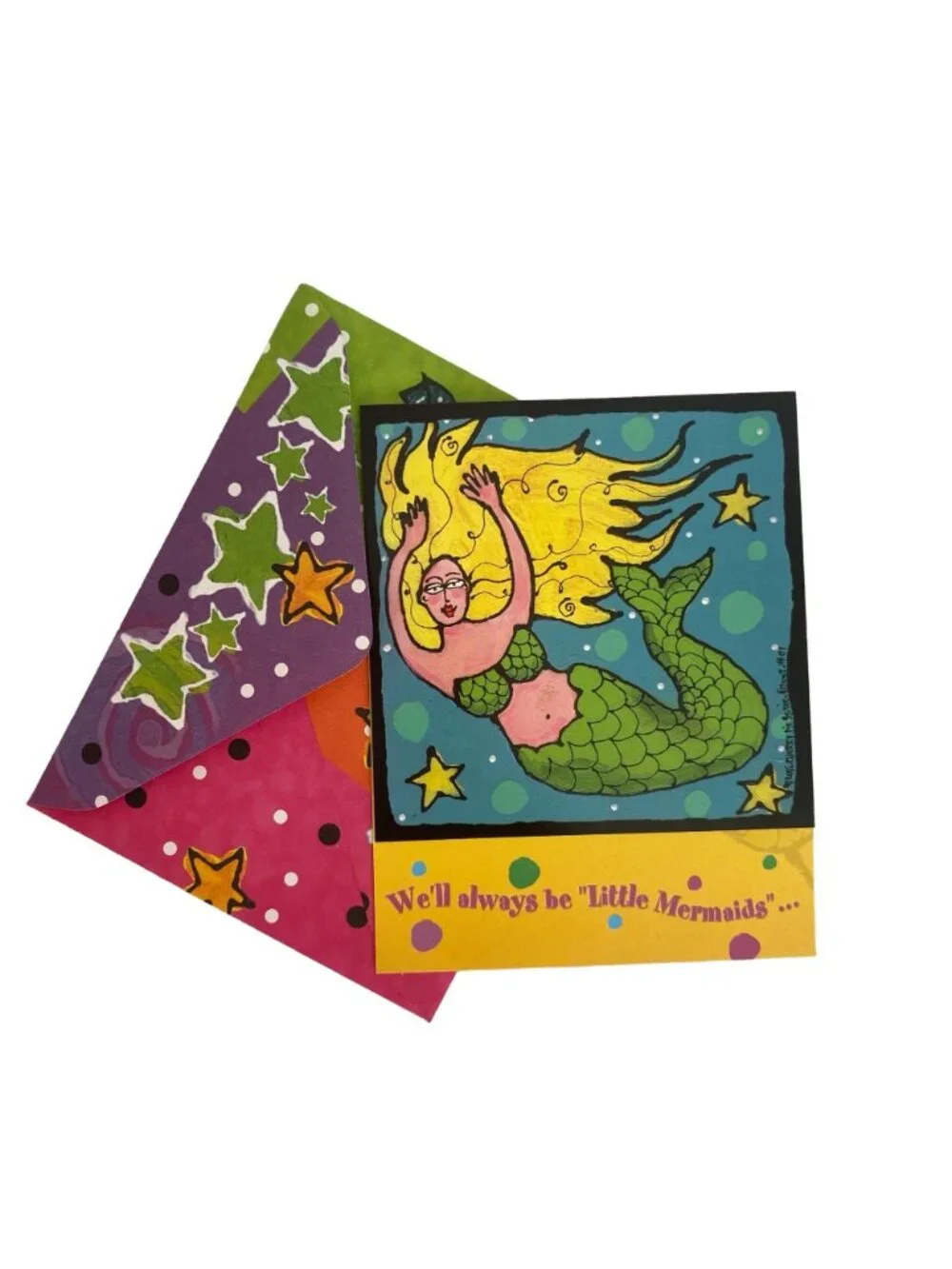 HAPPY BIRTHDAY 6/pk Leanin' Tree Greeting Cards NOS Mermaid Lori Wiseman VTG